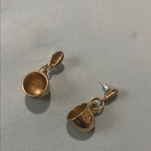 Gold Coffee Mug Earrings